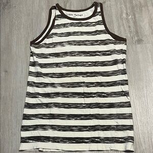 Urban Heritage Cream and Brown Striped Tank